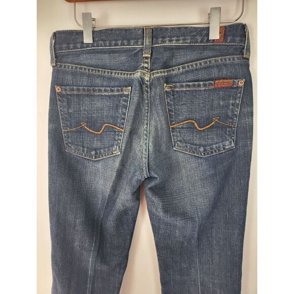 7 For All Mankind Jeans 26 Womens Straight Leg Mid Rise Medium Wash Bottoms - Picture 5 of 6